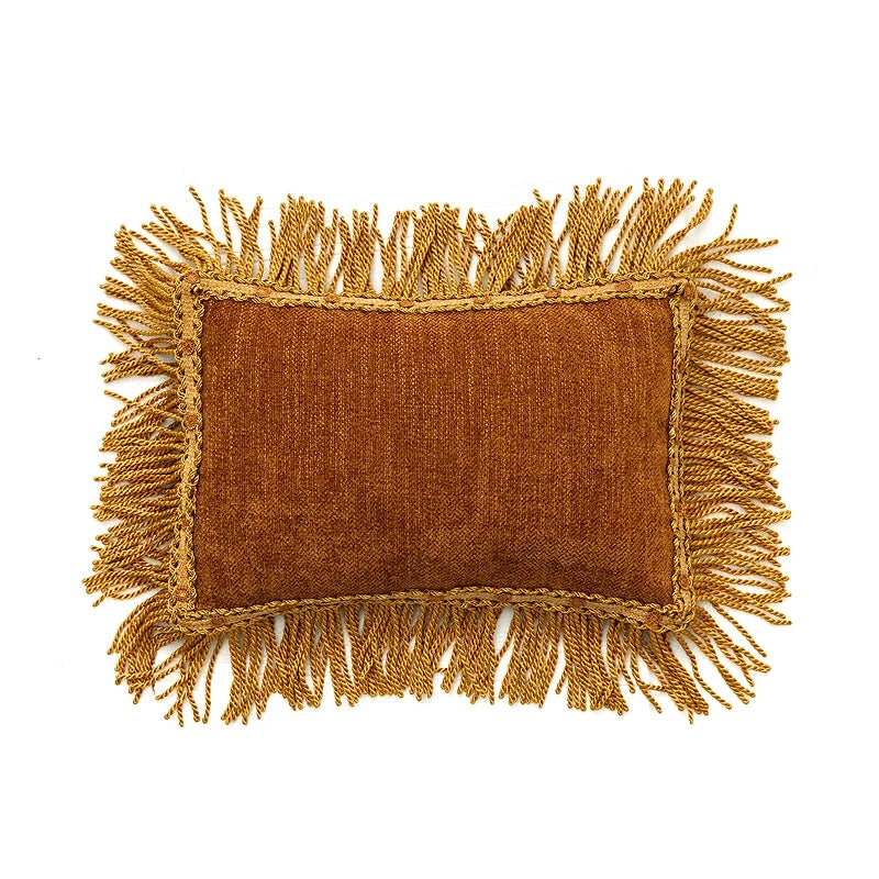 Vintage Palace Garden Tapestry Tassel Cushion Cover