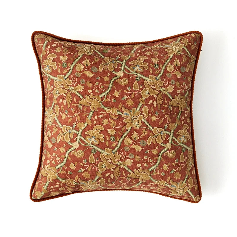 Vintage Palace Garden Tapestry Tassel Cushion Cover