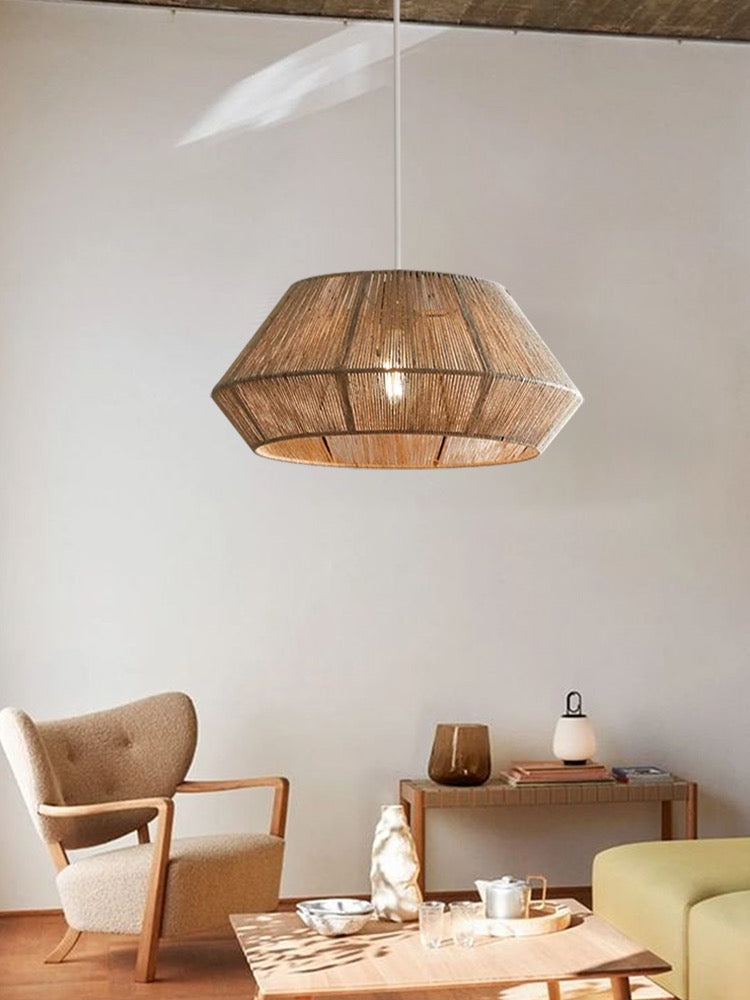 Japanese Handmade Hemp Rope Rattan Pendant Light – GabyBerg Design