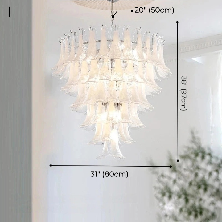 Alessia White Jade Glass Branch Chandelier