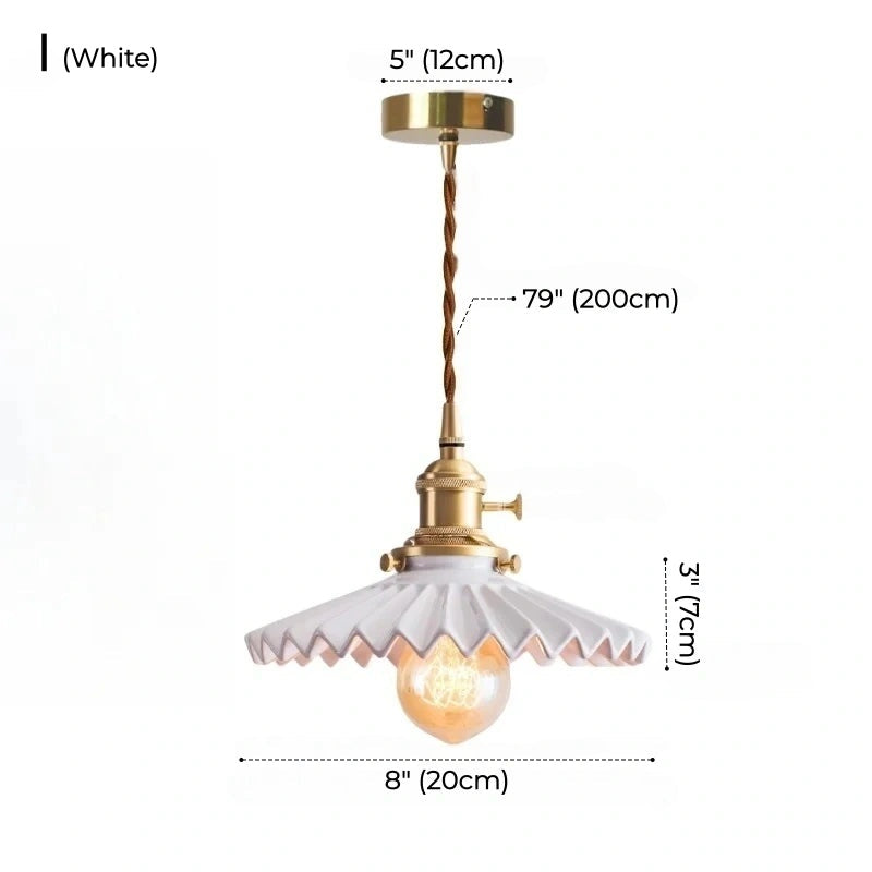 Celestine Floral Scalloped Ceramic Pendant Light