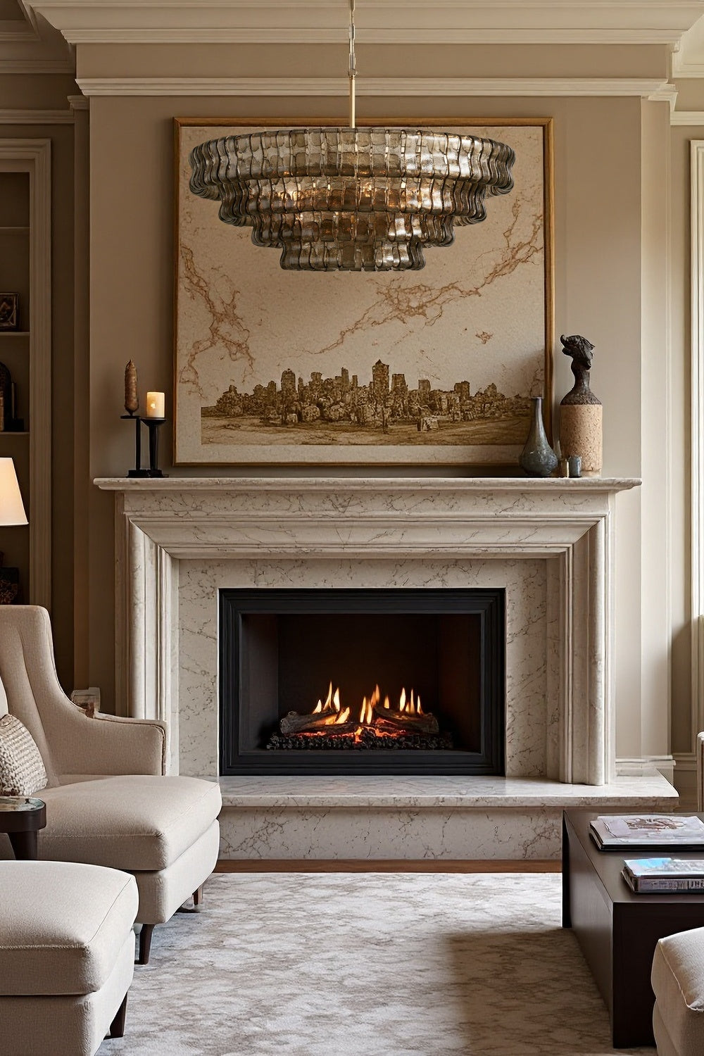 Juliet Multi-Tier Crystal Chandelier, Gray