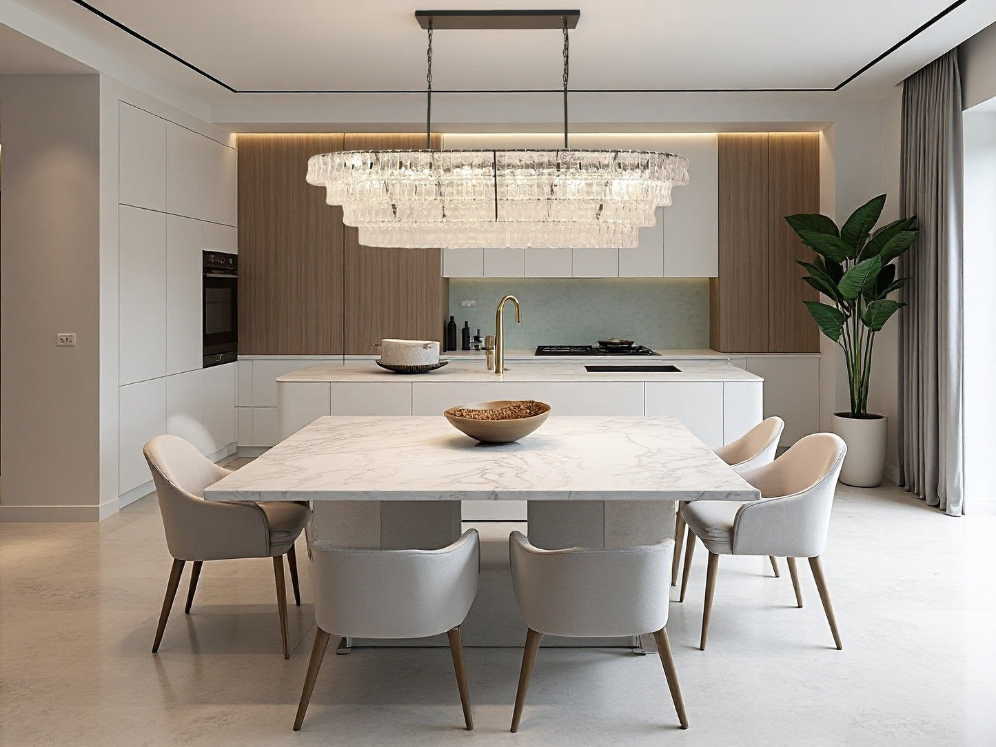 Juliet Multi-Tier Oval Crystal Chandelier