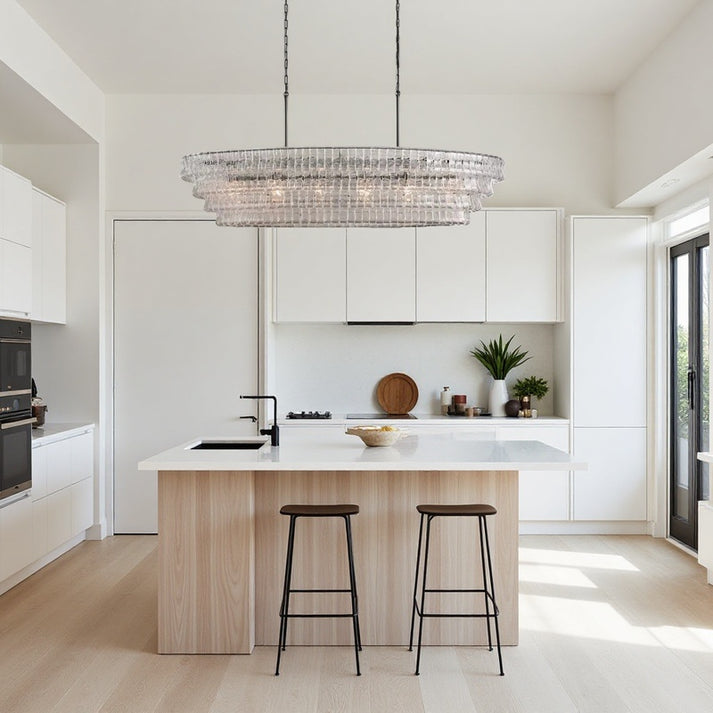Juliet Oval Crystal Chandelier – Multi-Tier Frosted Glass Light for ...