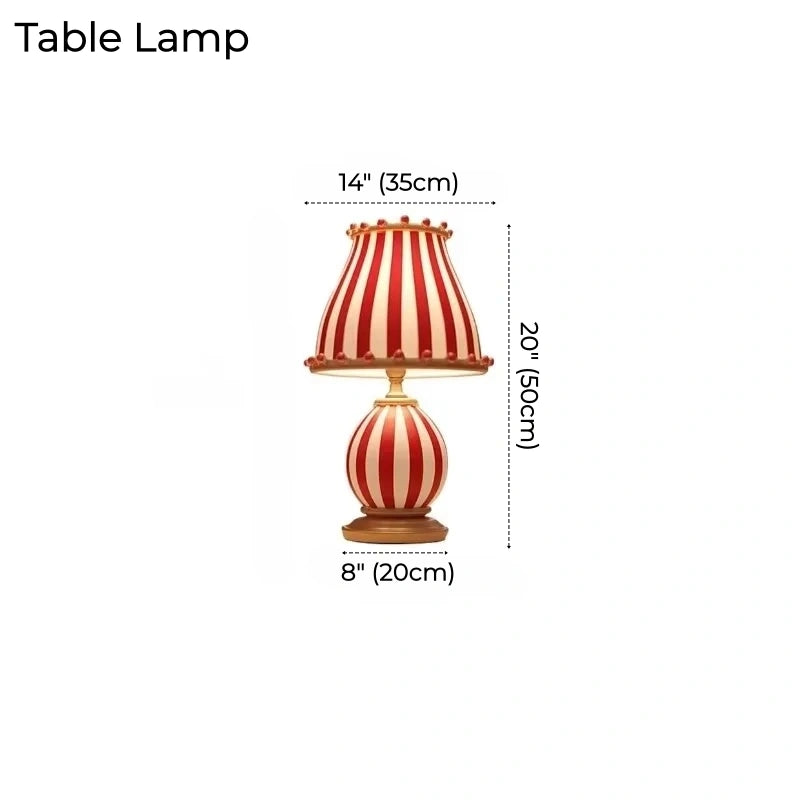 Rosetta Red Stripe Table Lamp & Pendant Light