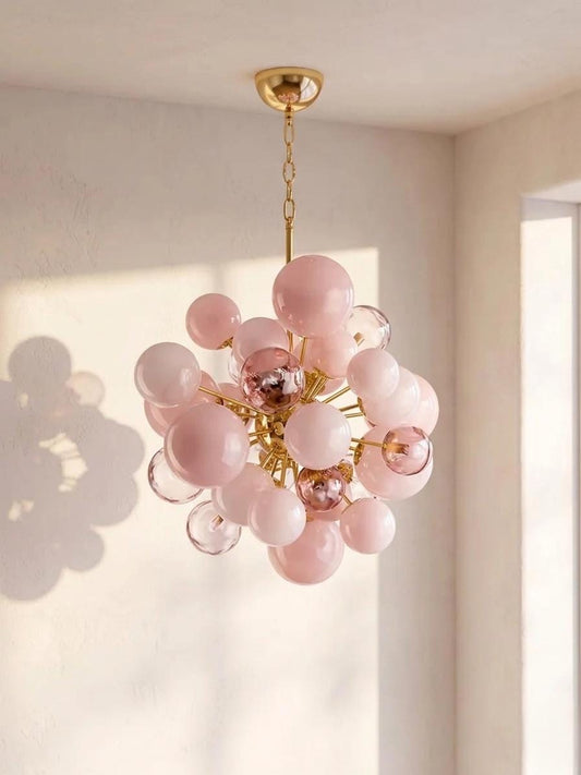 Sweet Bubbles Glass Chandelier, Pink