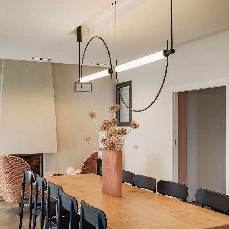 Designer Arched Linear LED Pendant Light, Dimmable