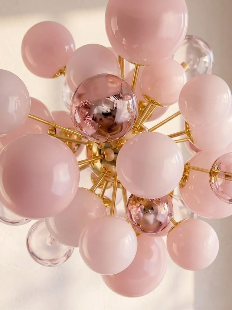 Sweet Bubbles Glass Chandelier, Pink