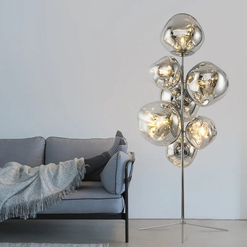 Tambora Lava Floor Lamp with Low-Profile Tripod Base