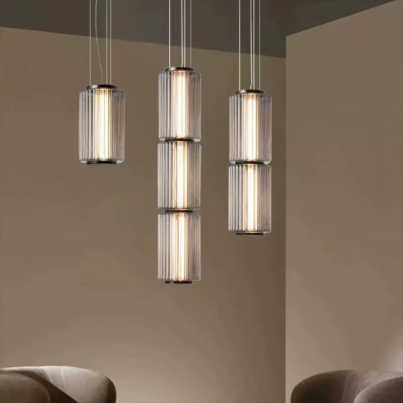 Mallory Column Glass Vertical Pendant Light