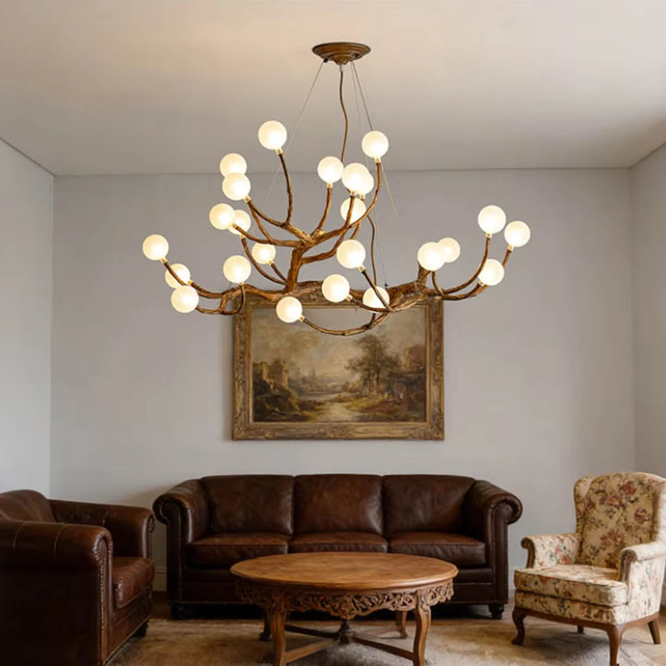 Elowen Rustic Tree Branch Chandelier, Dimmable