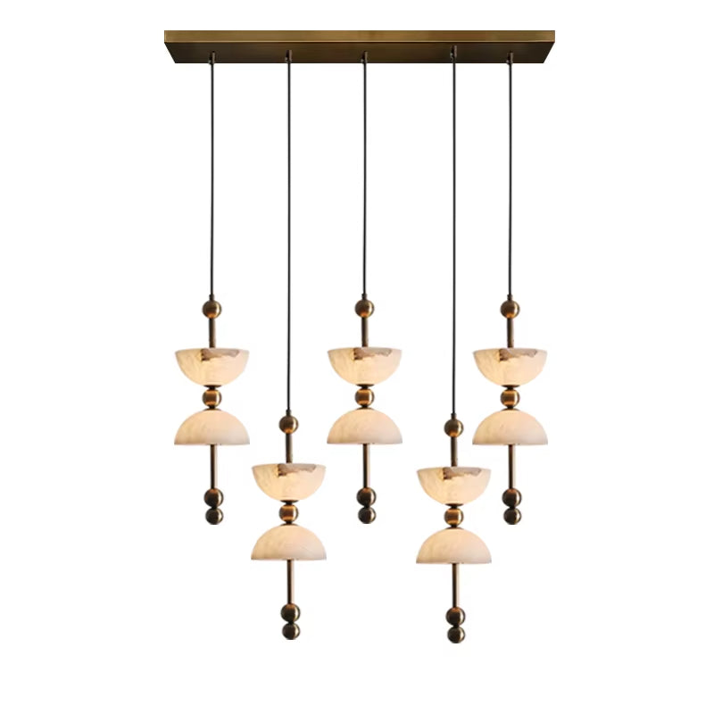 Celeste Double Dome Alabaster Pendant Light