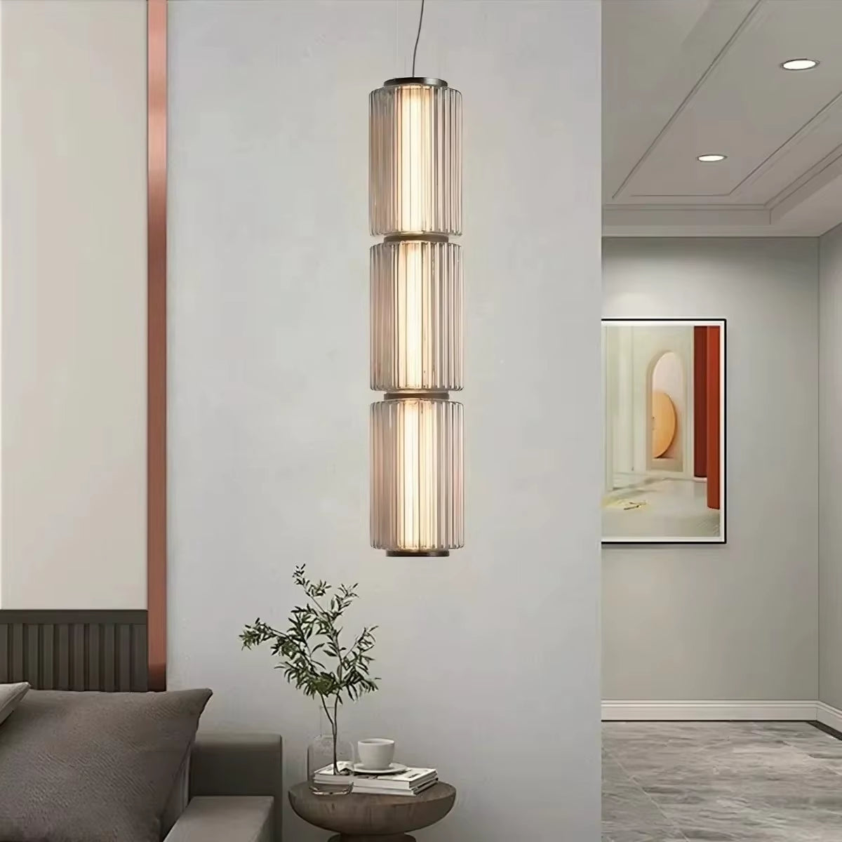Mallory Column Glass Vertical Pendant Light
