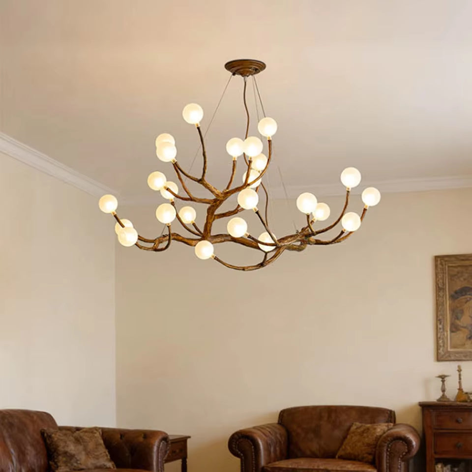 Elowen Rustic Tree Branch Chandelier, Dimmable