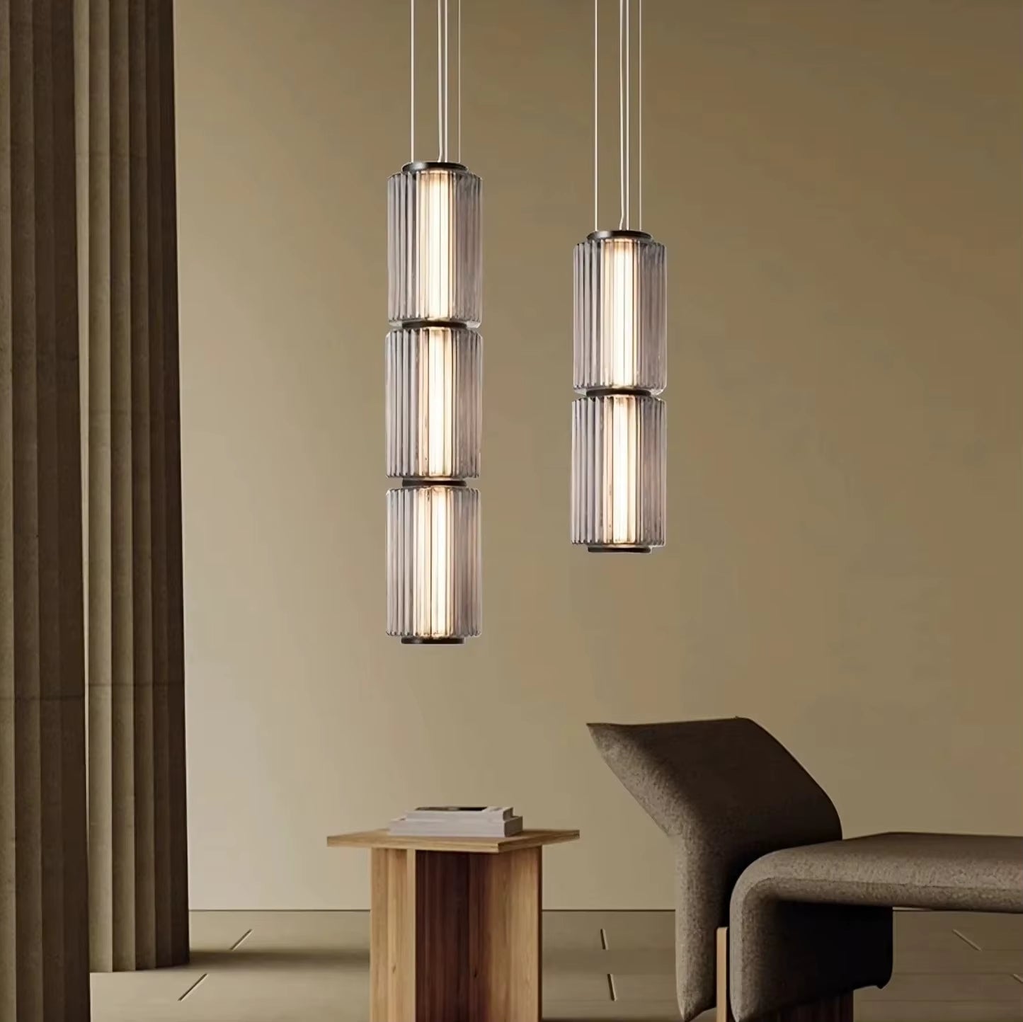 Mallory Column Glass Vertical Pendant Light