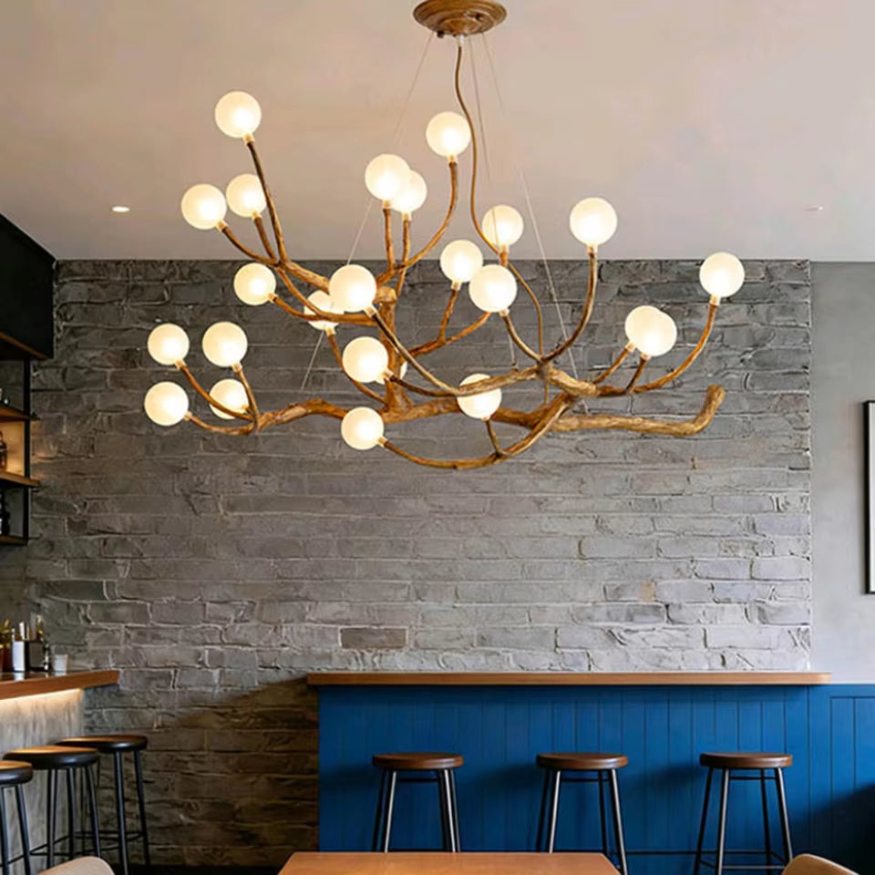 Elowen Rustic Tree Branch Chandelier, Dimmable
