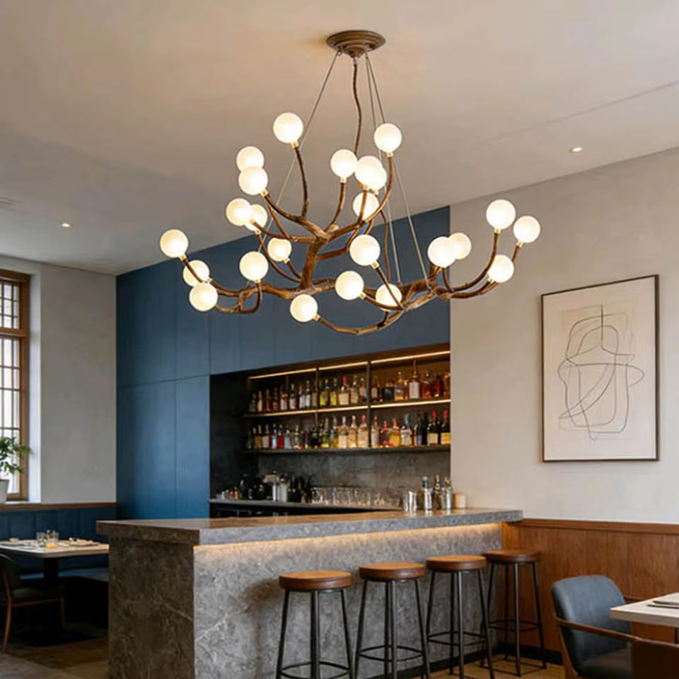 Elowen Rustic Tree Branch Chandelier, Dimmable