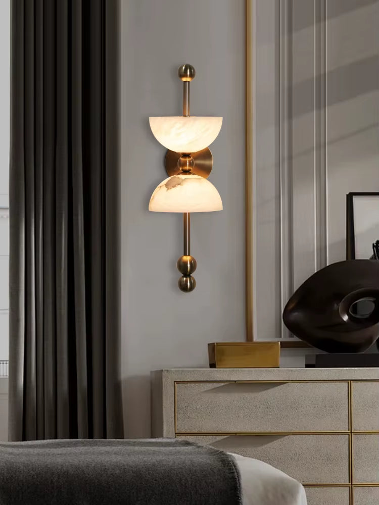 Celeste Double Dome Alabaster Pendant Light
