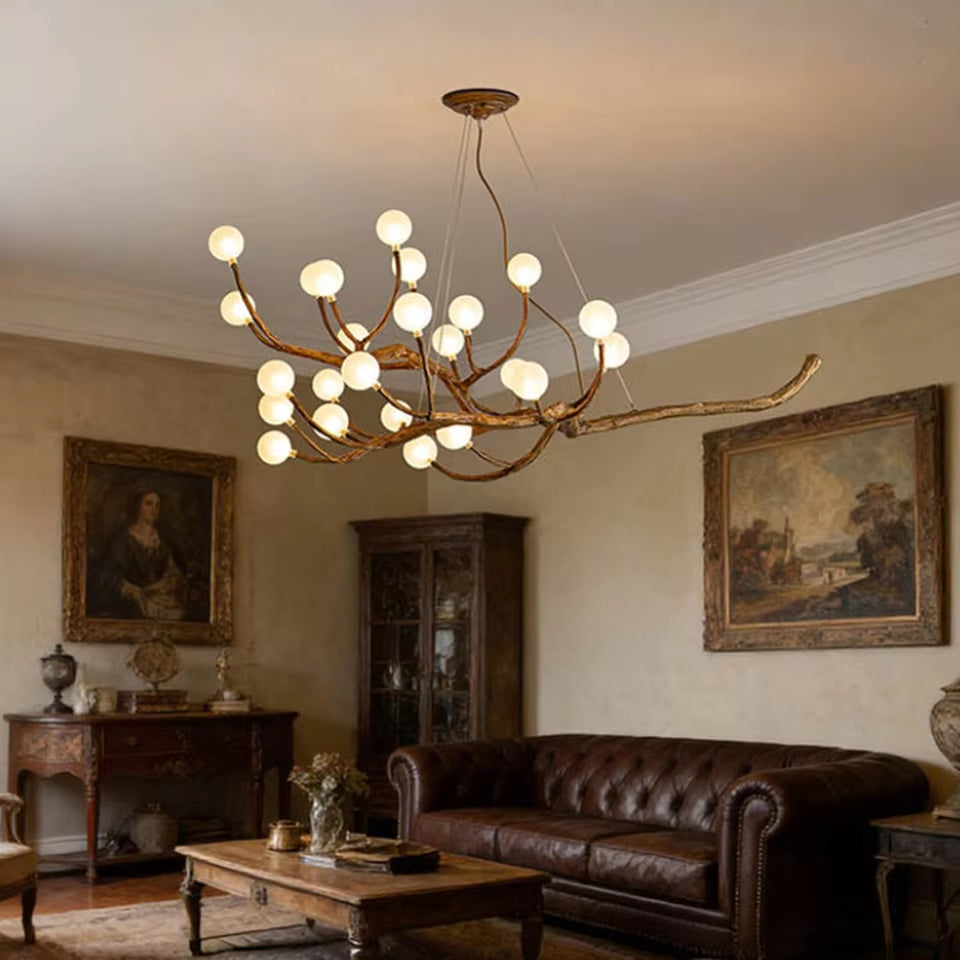 Elowen Rustic Tree Branch Chandelier, Dimmable