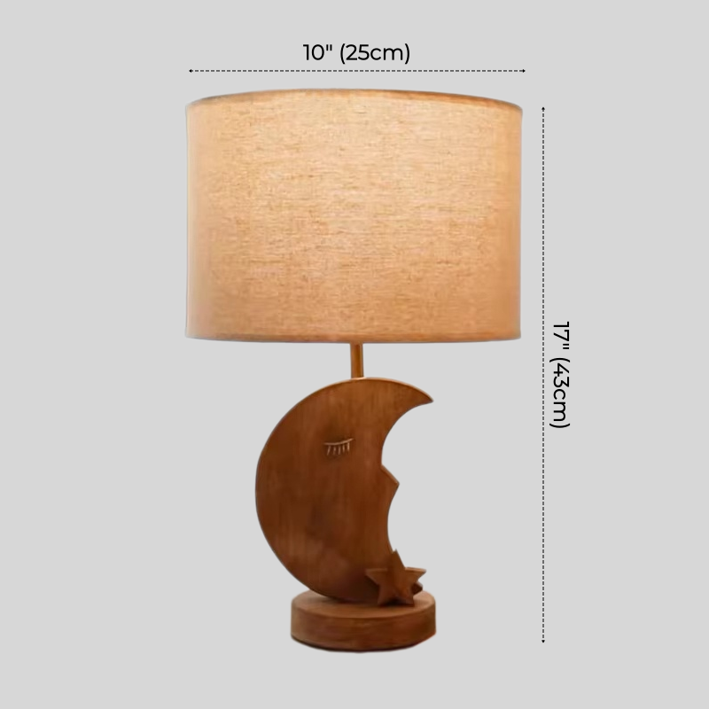 Fable Animal & Moon Wood Table Lamp