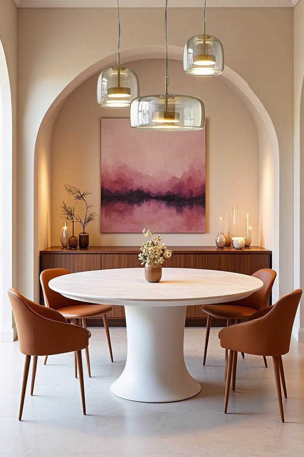 Nordic Designer Amber Glass LED Pendant light for Kitchen, Dimmable