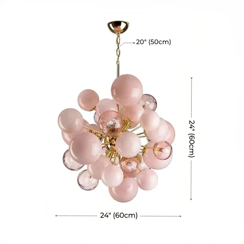 Sweet Bubbles Glass Chandelier, Pink