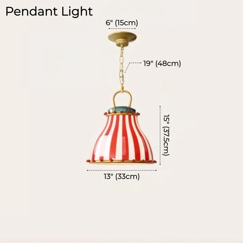 Rosetta Red Stripe Table Lamp & Pendant Light