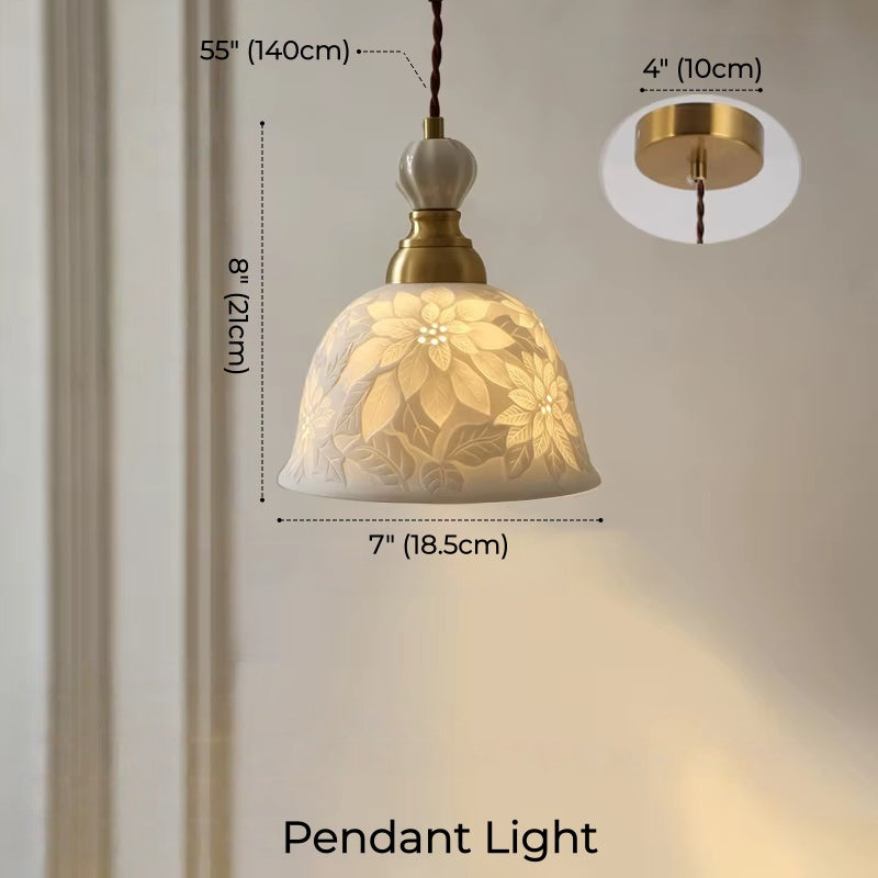 Delphine Floral Ceramic Wall Lamp & Pendant Light