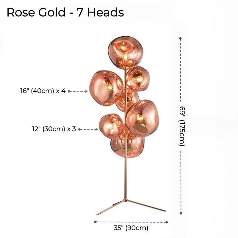 Tambora Lava Floor Lamp with Low-Profile Tripod Base