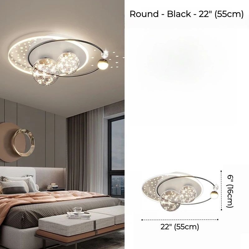 Starry Orbit Halo LED Flush Mount Light