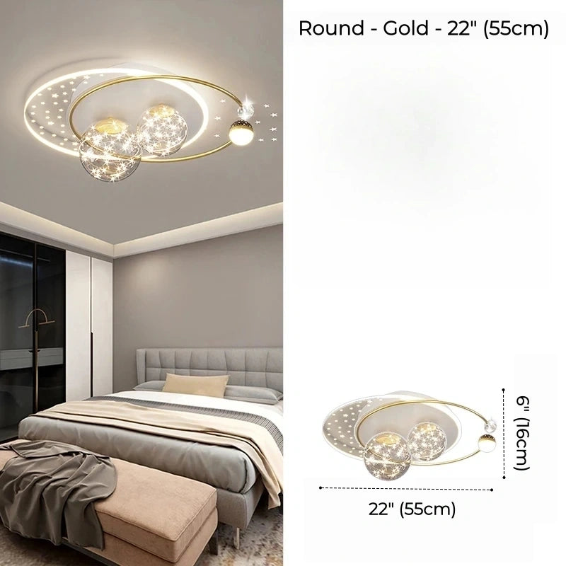 Starry Orbit Halo LED Flush Mount Light