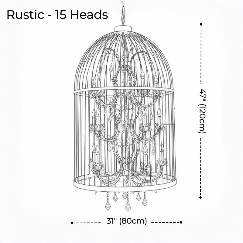 Cage Crystal Candle Chandelier