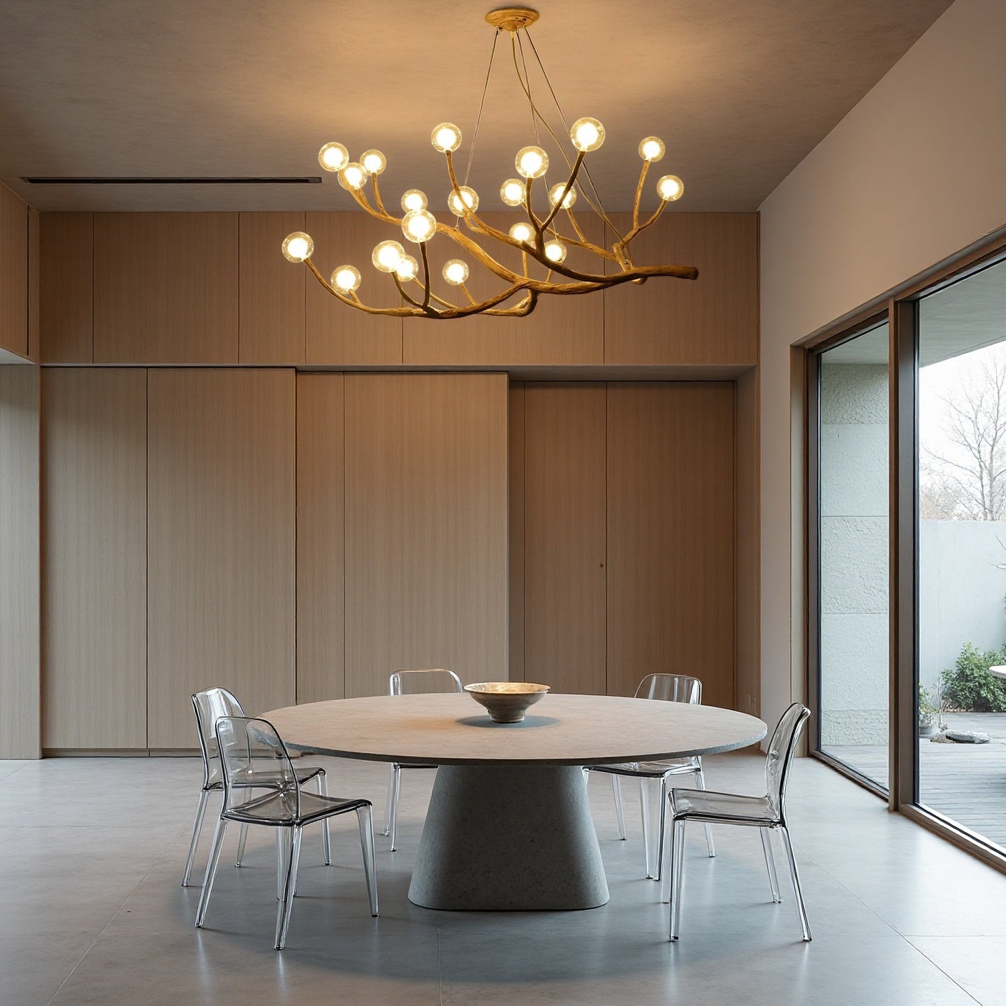 Rustic Tree Branch Chandelier, Dimmable