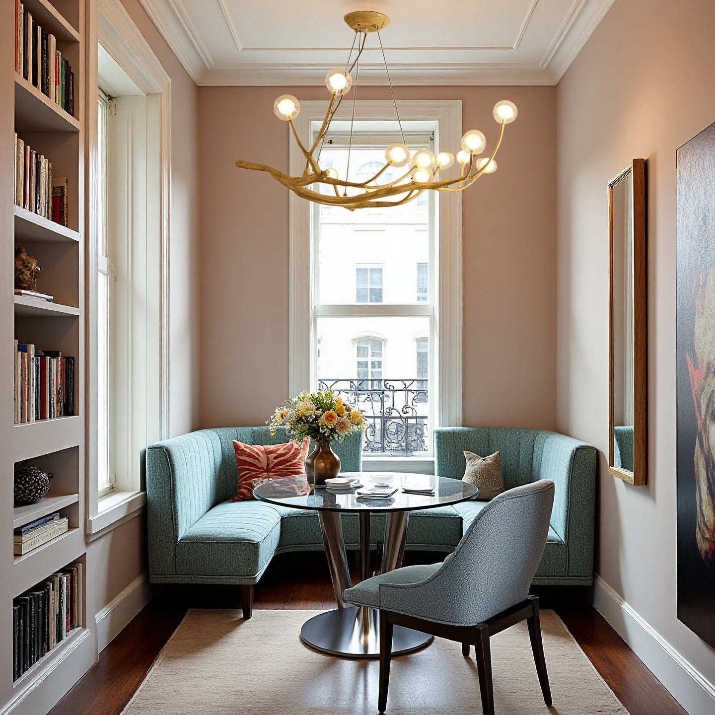 Rustic Tree Branch Chandelier, Dimmable