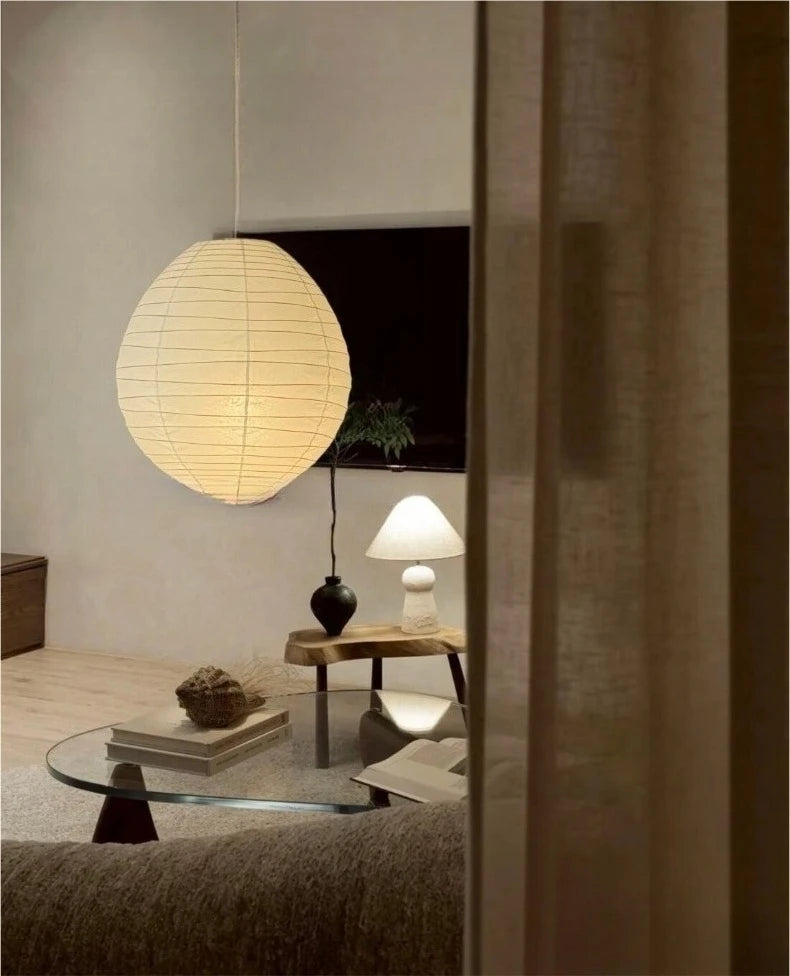 Aki Rice Paper Globe Pendant Light