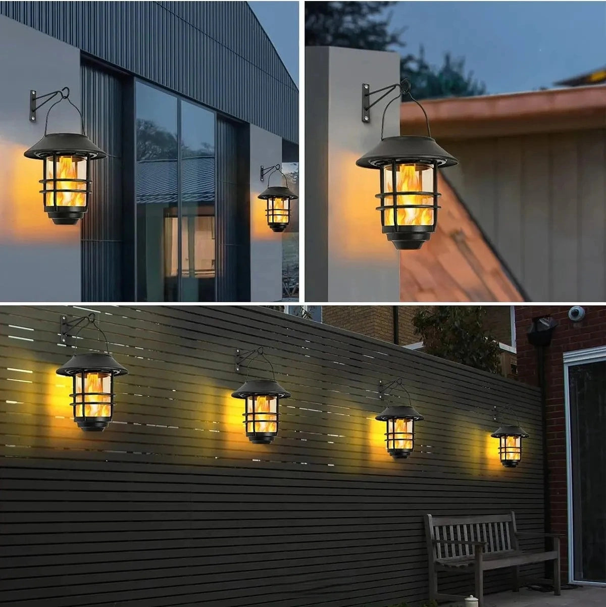 Ashford Flickering Flame Solar Wall Lantern