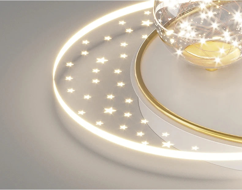 Starry Orbit Halo LED Flush Mount Light