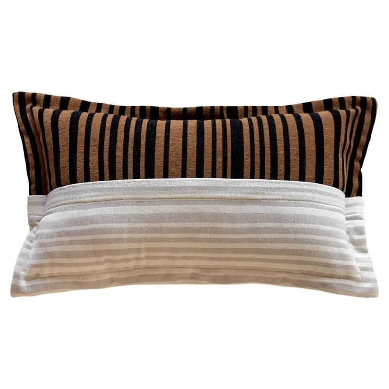 Modern Woven Faux Leather Cushion Cover