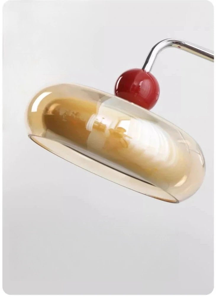 Marcella Amber Glass Adjustable Swing Arm Wall Sconce