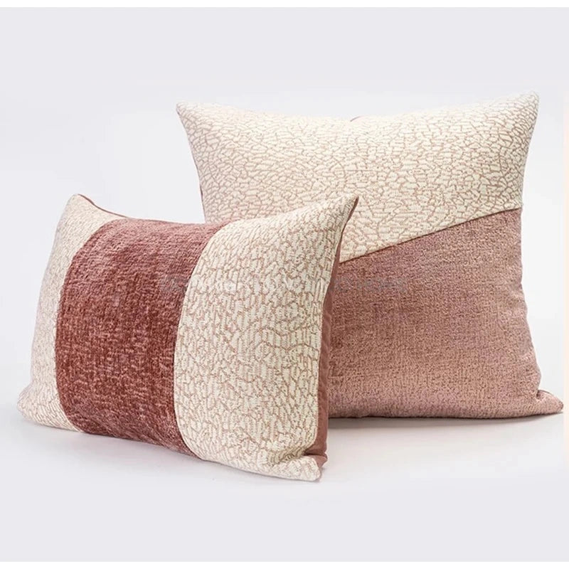 Pink Patchwork Pillow Case Modern Luxury Decorative Cushion