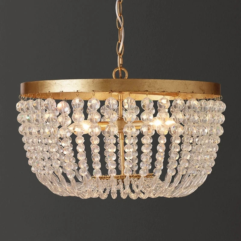 Round Crystal Beads Chandelier with Hanging Chain