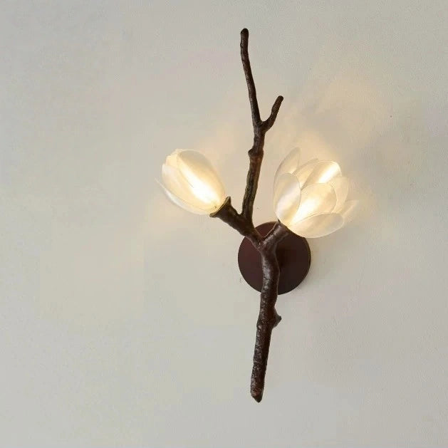 Roselle Tree Branch Floral Wall Sconce