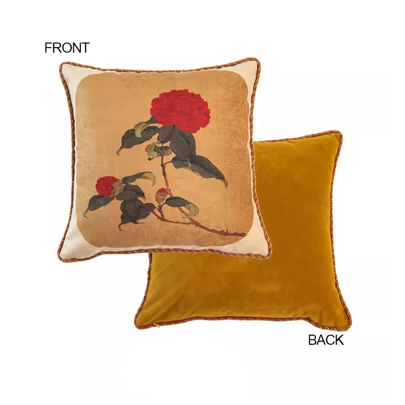 Oriental Retro Bird Cushion Cover with Tassels