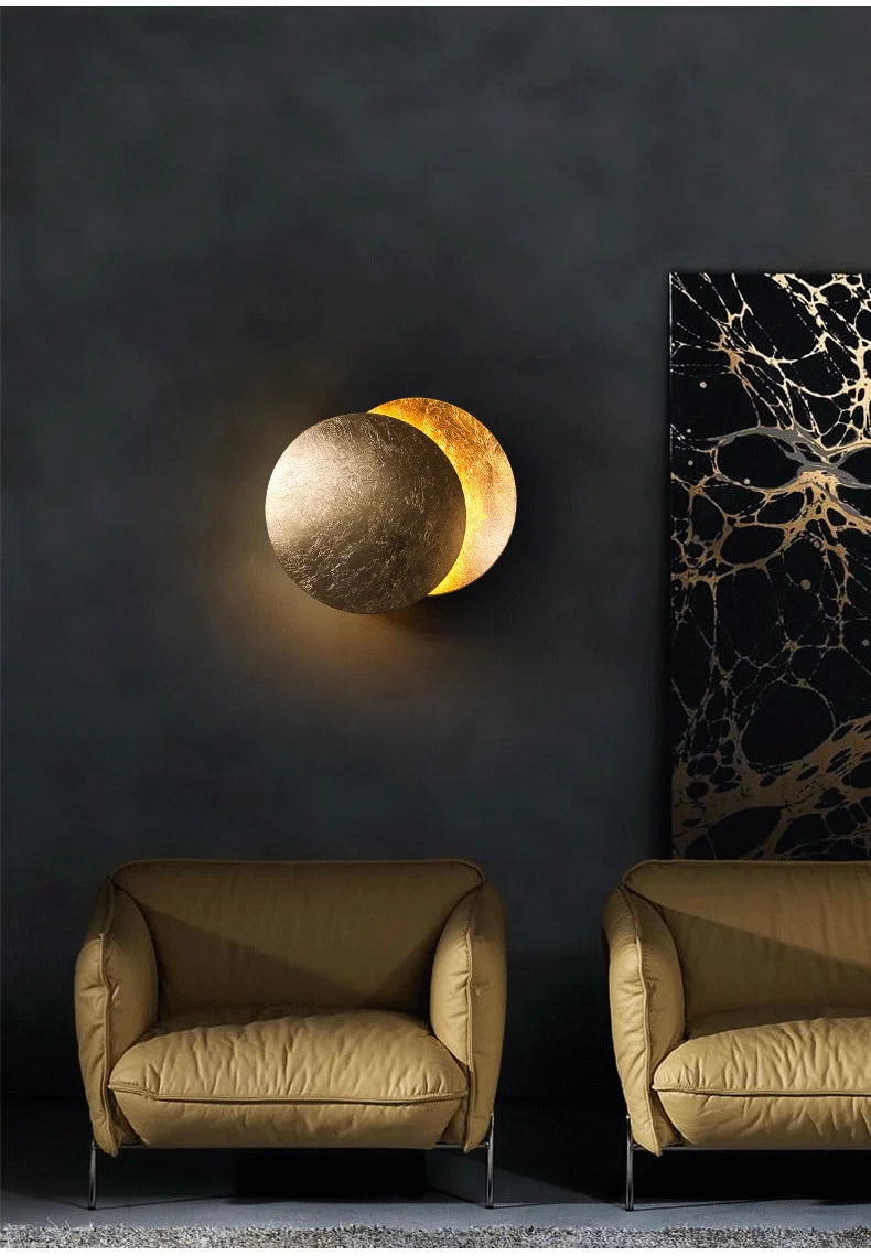 Moon Phase Metal Wall Lamp