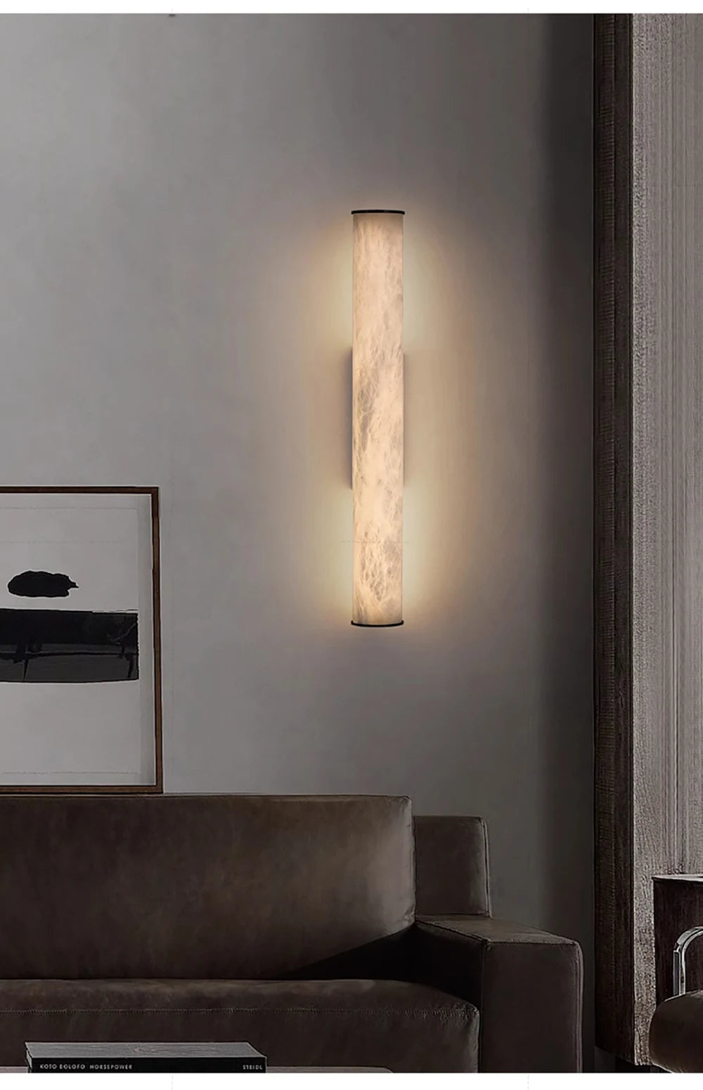 Daphne Laurel Tube Alabaster Wall Sconce