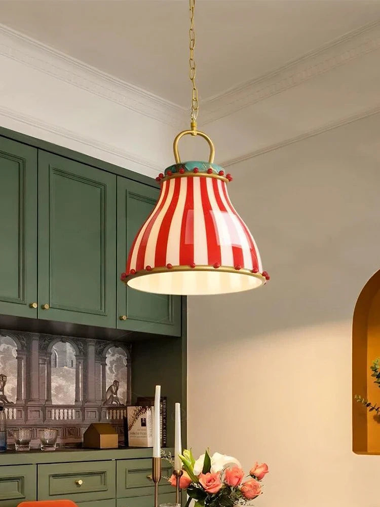 Rosetta Red Stripe Table Lamp & Pendant Light