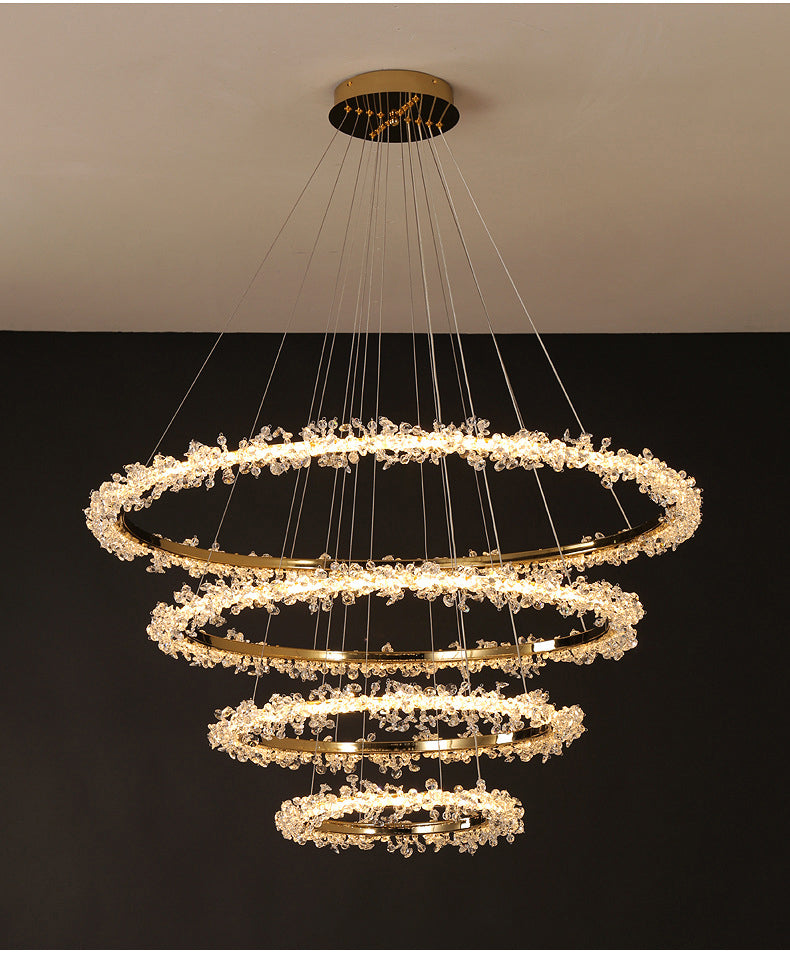 Starveil Crystal Pebbles Ring LED Chandelier