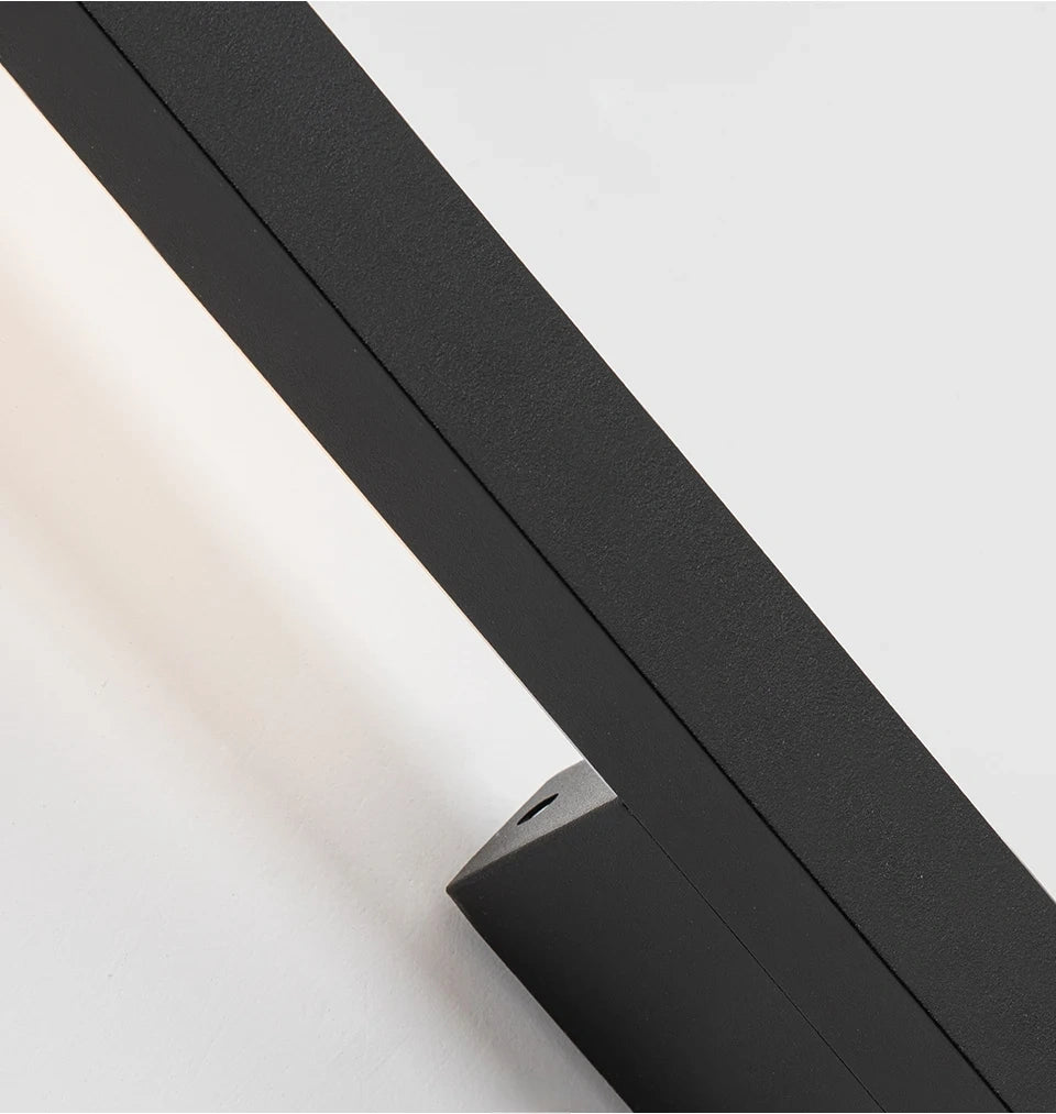 Minimalist Slim Black Waterproof LED Wall Light