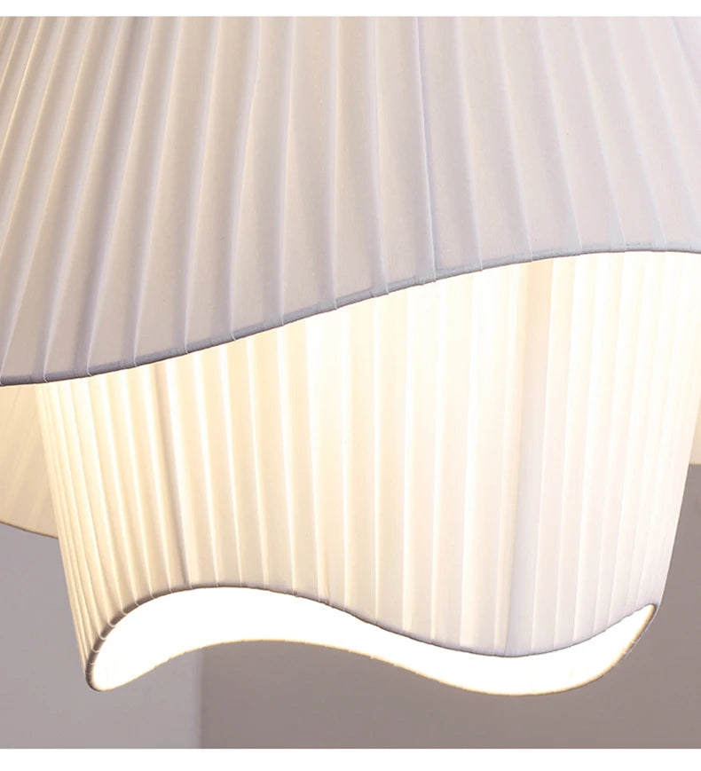 Double-Layer Pleated Fabric Pendant Light