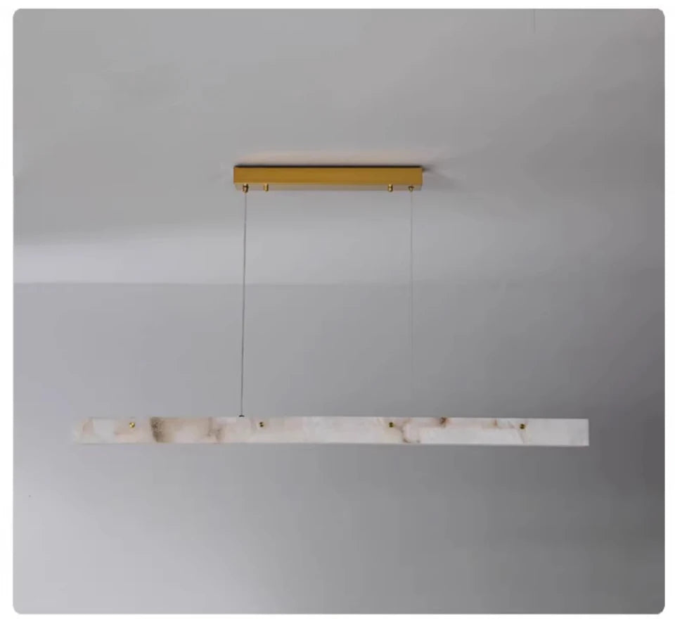 Luxury Alabaster Linear LED Pendant Light, Minimalist